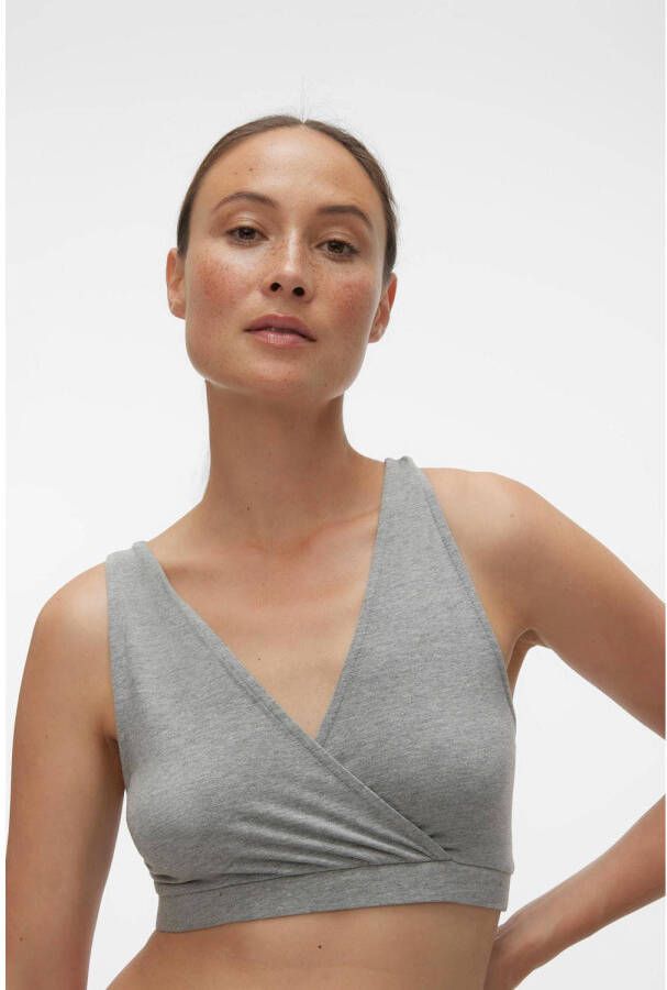Mamalicious voedingsbh MLHELENE (set van 2) wit grijs Dames Katoen (biologisch) XL