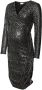 Mamalicious zwangerschaps- en voedingsjurk met all over print zwart grijs Dames Viscose V-hals XL - Thumbnail 1