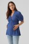 Mamalicious zwangerschaps- en voedingstop MLFELICIA met all over print blauw Dames Viscose (duurzaam materiaal) V-hals M - Thumbnail 1
