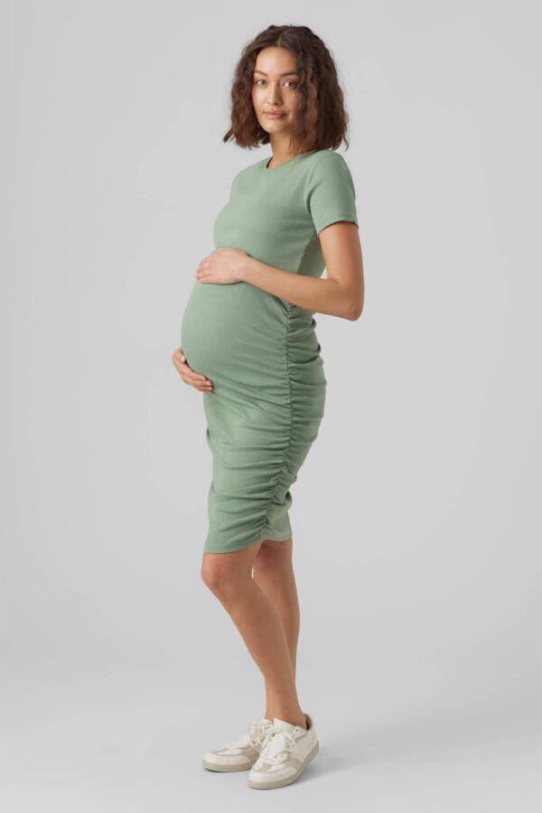 Mamalicious Knielange zwangerschapsjurk met plooien model 'EMILY'