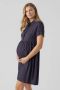 Mamalicious zwangerschapsjurk MLMELANI donkerblauw Dames Viscose Klassieke kraag XL - Thumbnail 1