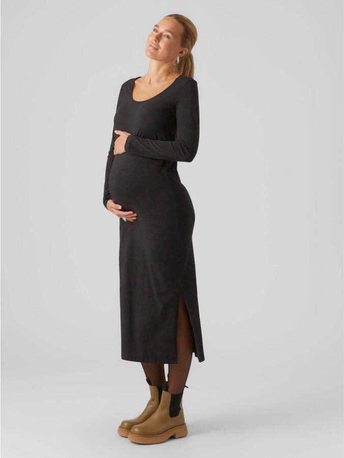 Mamalicious zwangerschapsjurk MLMIA zwart Dames Stretchkatoen (duurzaam) Ronde hals XL