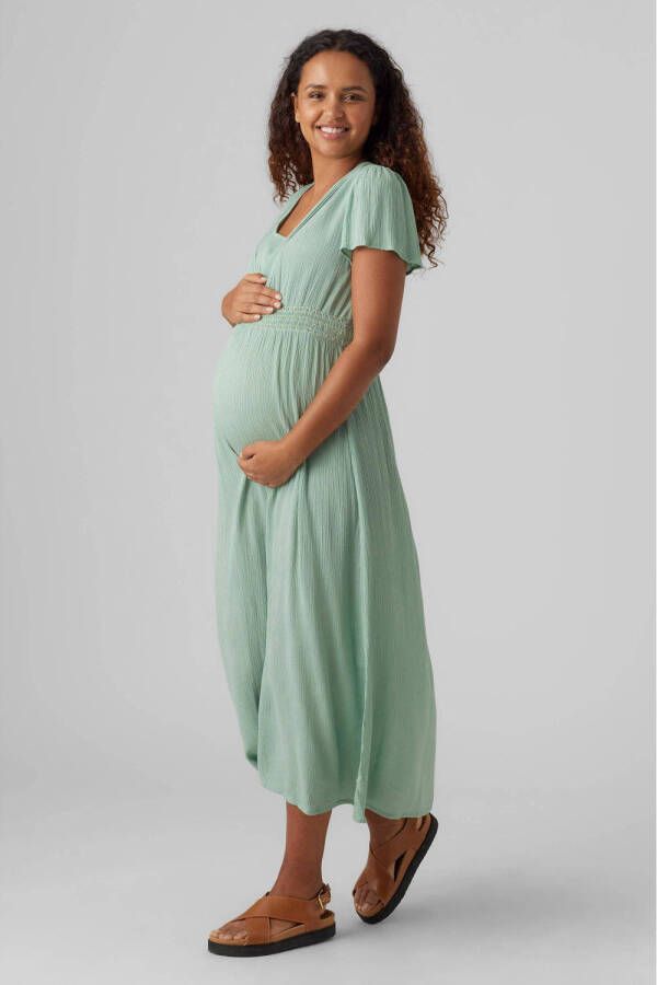 Mamalicious zwangerschapsjurk MLMIMMI lichtgroen Dames Viscose Ronde hals XL