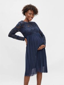 MAMALICIOUS zwangerschapsjurk MLMIVANA met kant donkerblauw