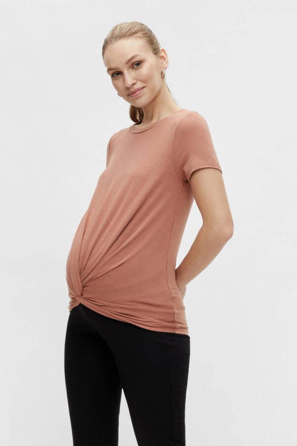 MAMALICIOUS zwangerschapsshirt Macy van gerecycled polyester zalm