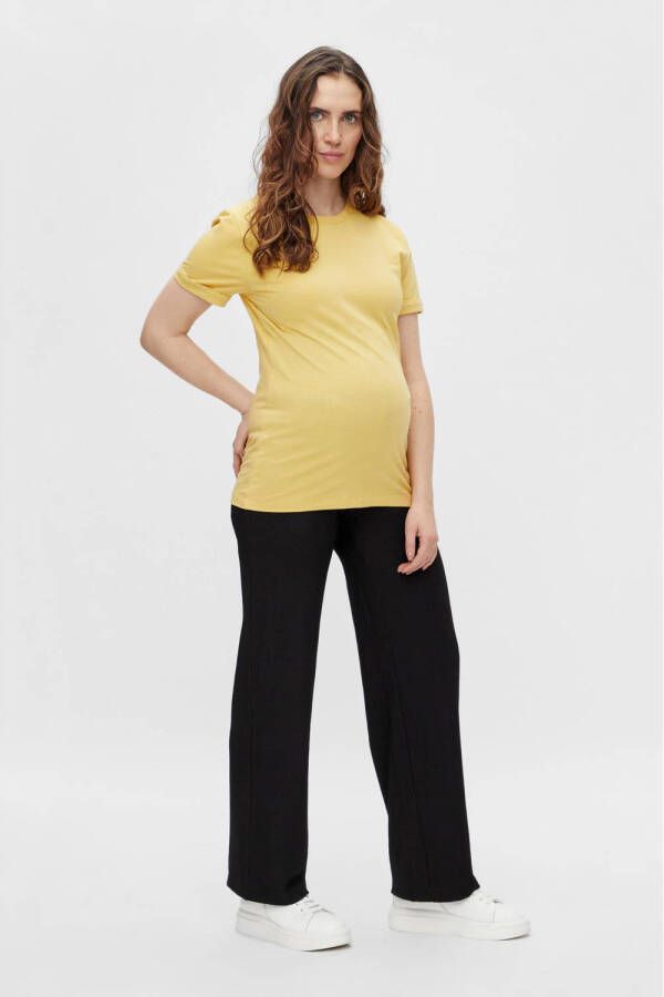 Mamalicious zwangerschapsshirt MLLILJA met biologisch katoen geel T-shirt Dames Katoen (biologisch) Ronde hals S