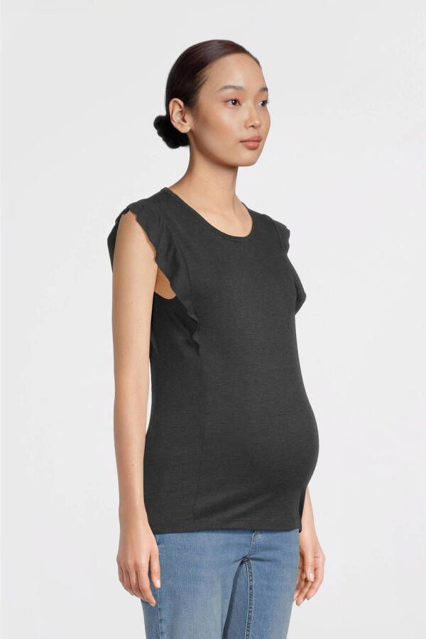 Mamalicious zwangerschapstop MLLOTTIE zwart Dames Polyester Ronde hals XL