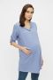 Mamalicious zwangerschapstuniek MLMERCY met ceintuur lichtblauw Dames Viscose Ronde hals XL - Thumbnail 1