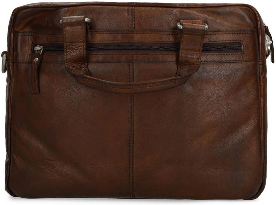 field 16 inch leren laptoptas donkerbruin