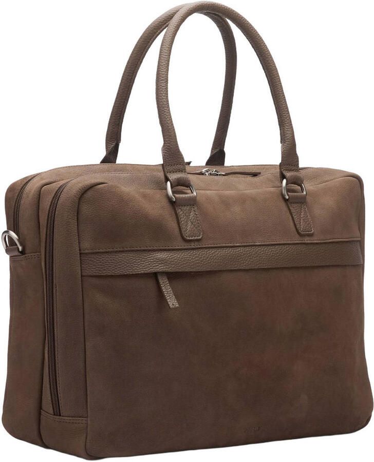 field 18 inch leren laptoptas bruin - Foto 3