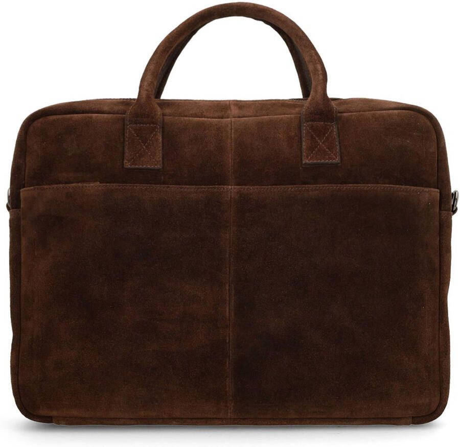 field 18.5 inch suède laptoptas donkerbruin - Foto 2