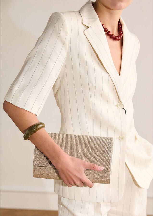 Manfield clutch met glitters goudkleurig - Foto 2