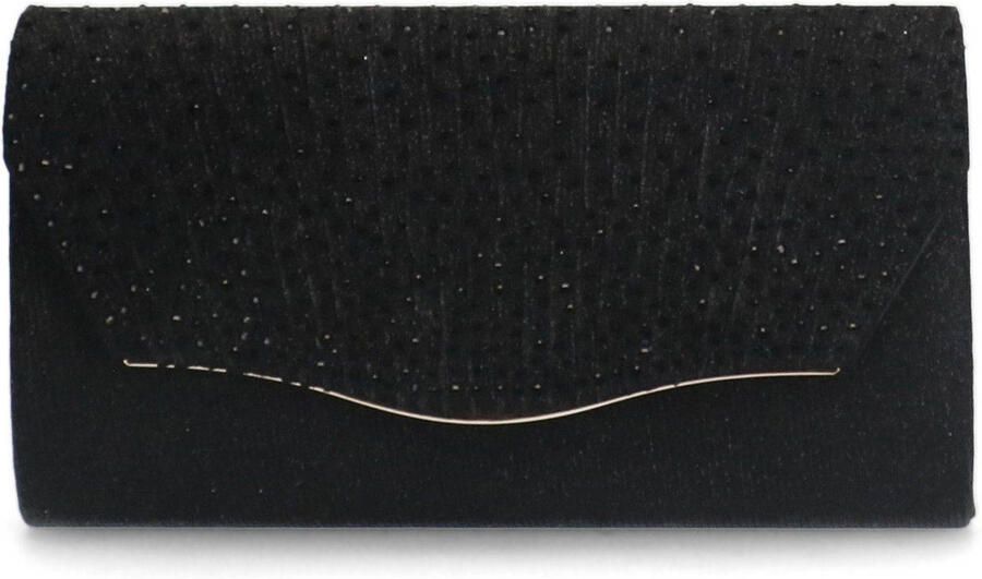 Manfield clutch met glitters zwart