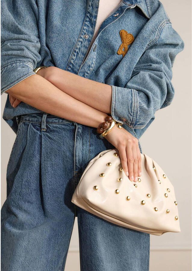 Manfield clutch met studs beige