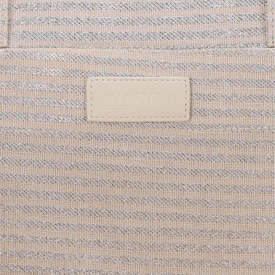 Manfield gestreepte shopper beige - Foto 2