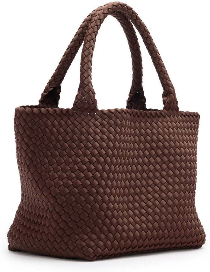 Manfield gevlochten shopper donkerbruin - Foto 2