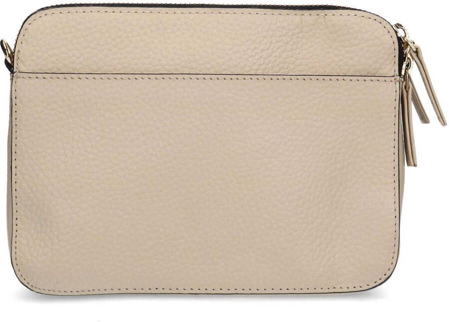 Manfield leren crossbody tas beige