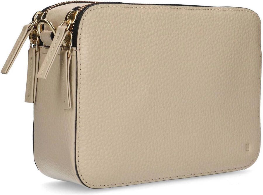Manfield leren crossbody tas beige - Foto 3