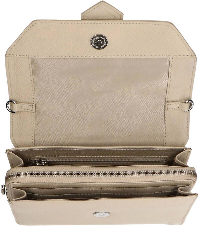 Manfield leren crossbody tas beige - Foto 3