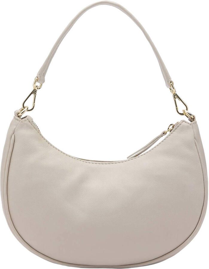 Manfield leren crossbody tas beige - Foto 3