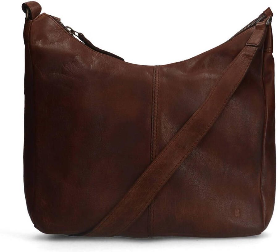 Manfield leren crossbody tas bruin