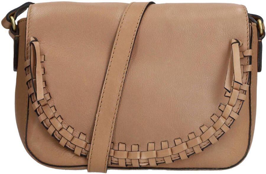 Manfield leren crossbody tas bruin