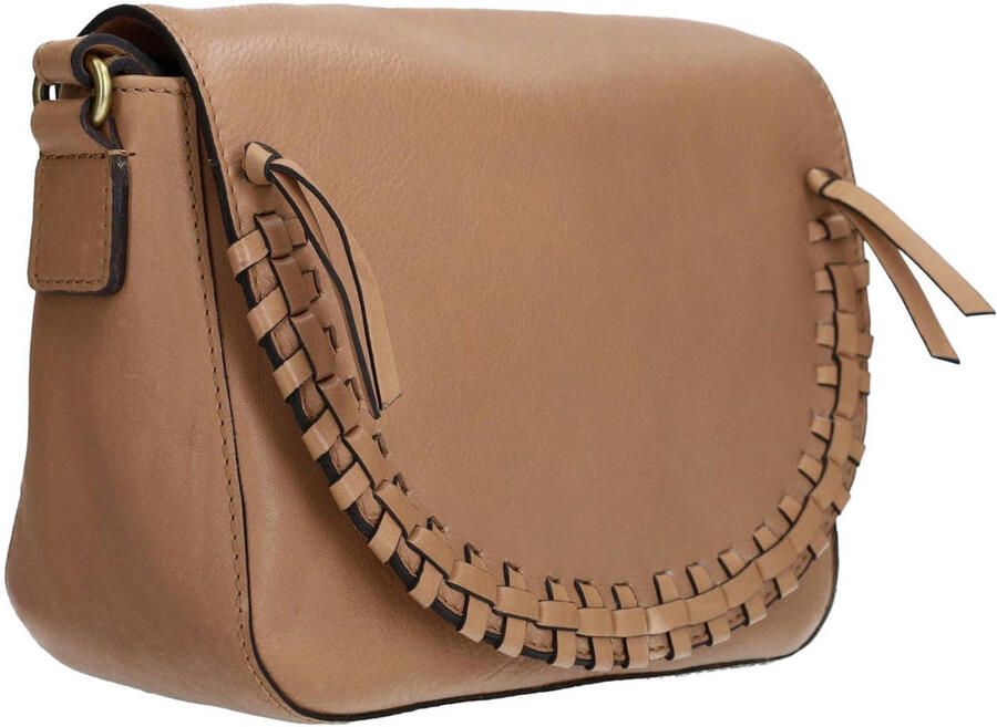 Manfield leren crossbody tas bruin - Foto 2