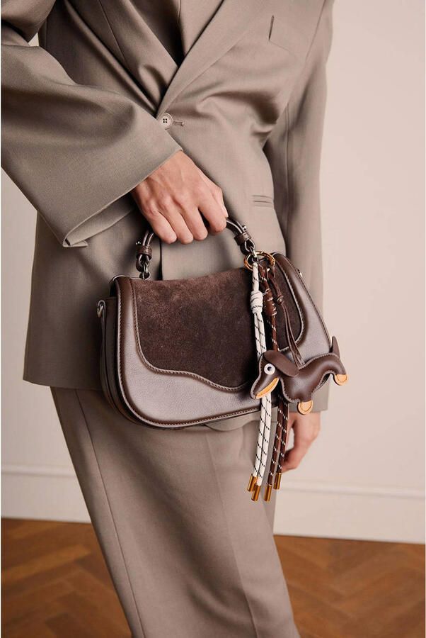 Manfield leren crossbody tas bruin