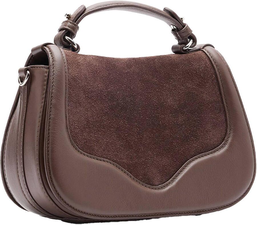 Manfield leren crossbody tas bruin - Foto 2