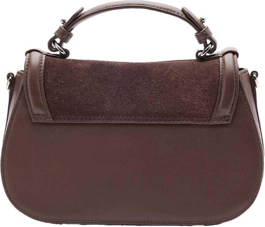 Manfield leren crossbody tas bruin - Foto 3