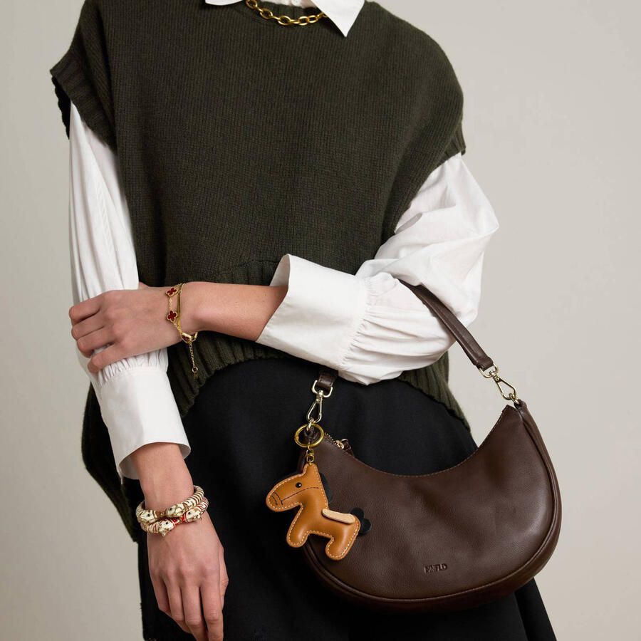 Manfield leren crossbody tas bruin