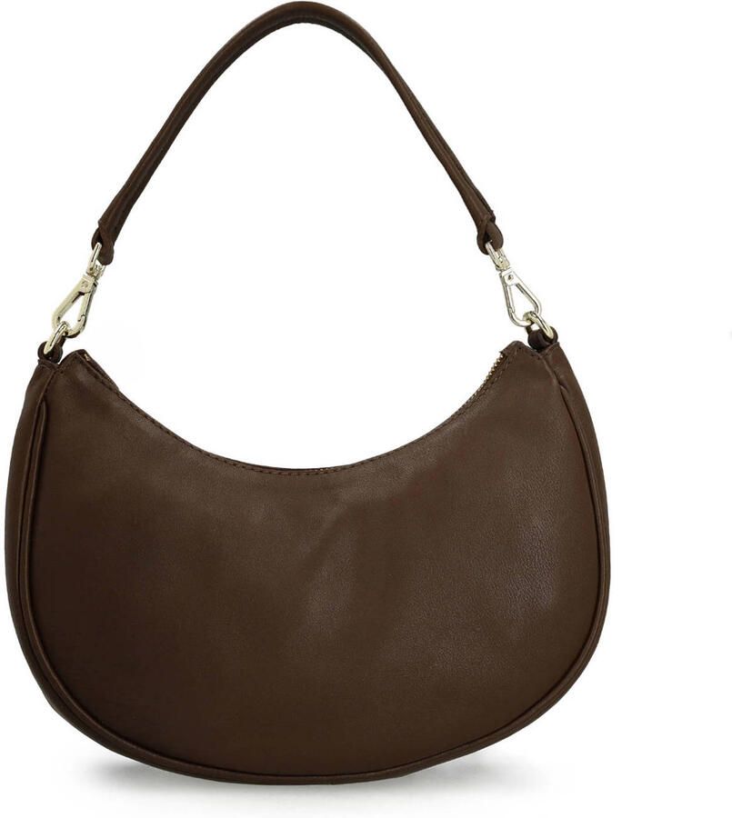 Manfield leren crossbody tas bruin - Foto 2