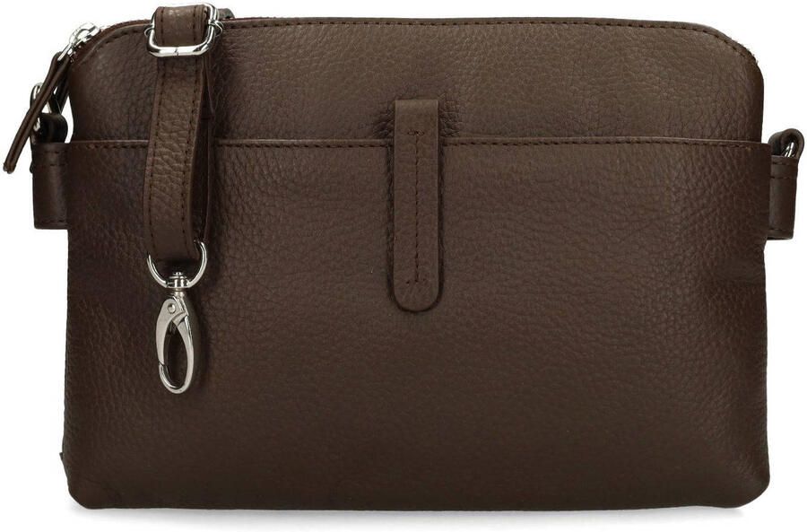Manfield leren crossbody tas bruin