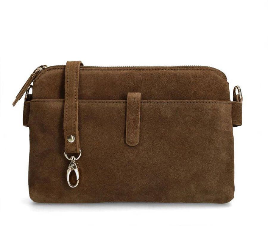 Manfield leren crossbody tas bruin