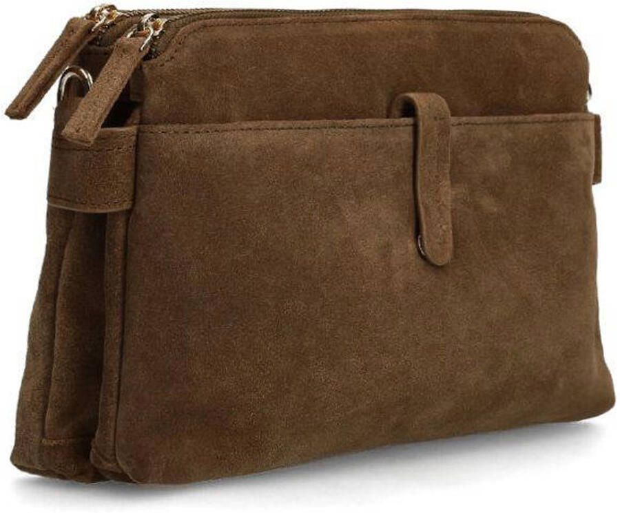 Manfield leren crossbody tas bruin - Foto 2