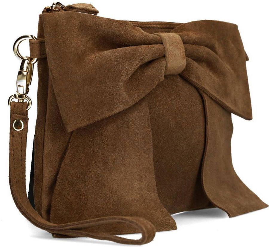 Manfield leren crossbody tas bruin - Foto 2