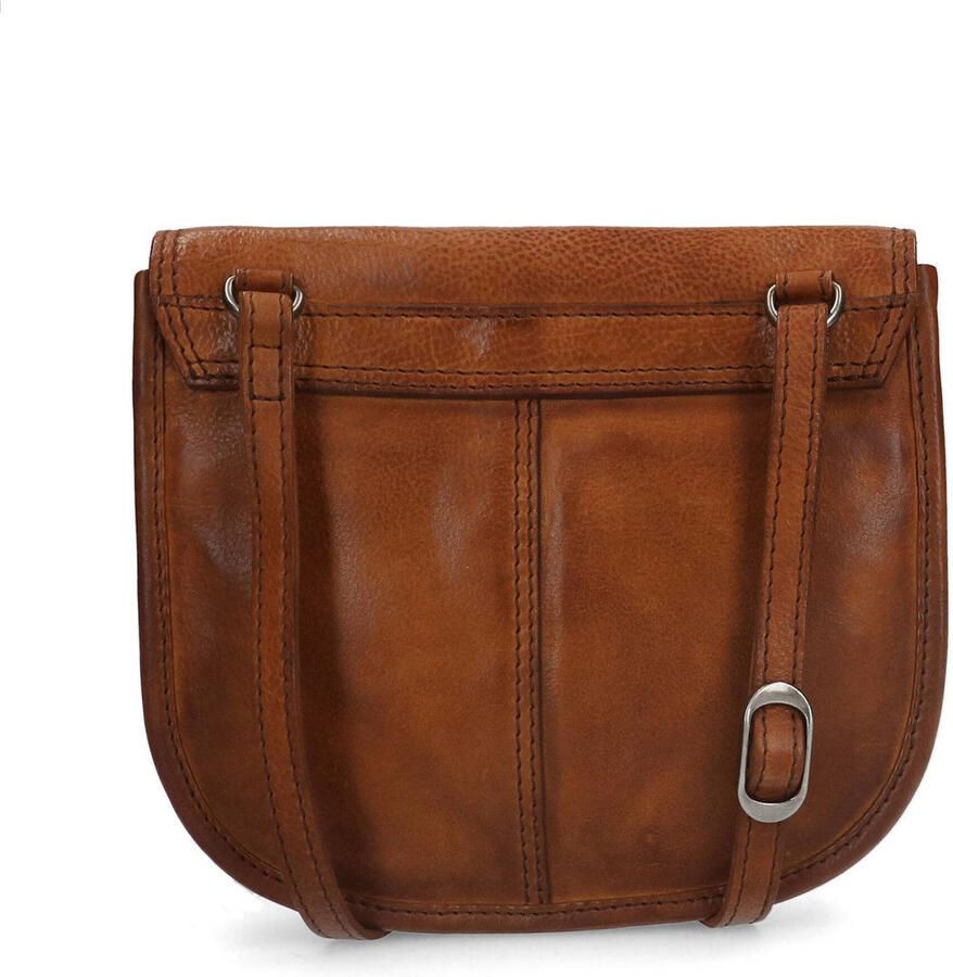 Manfield leren crossbody tas cognac