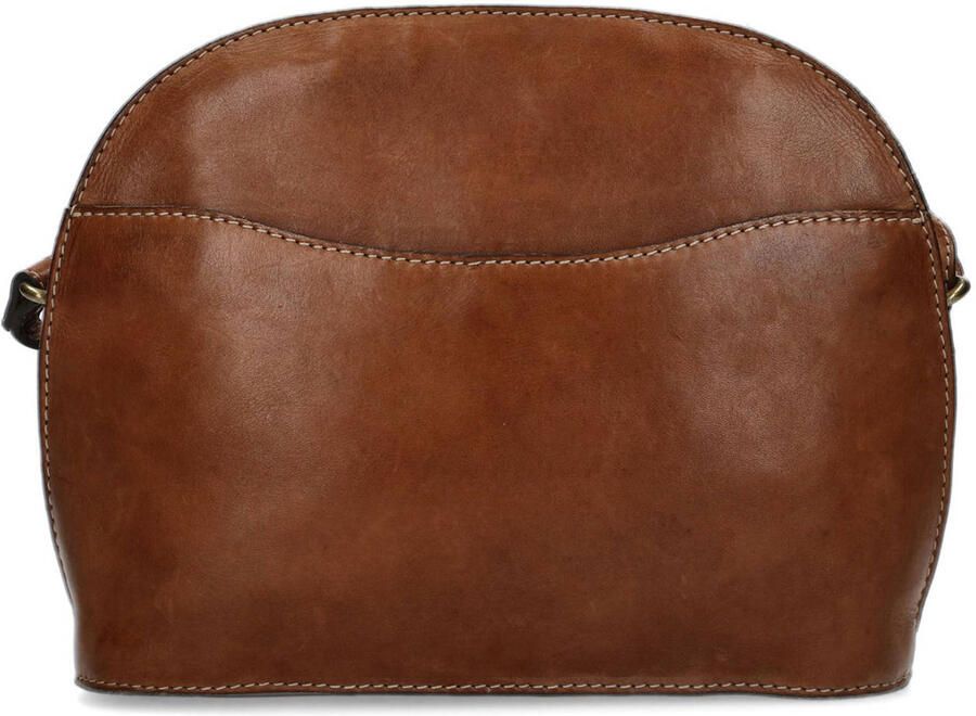 Manfield leren crossbody tas cognac - Foto 2