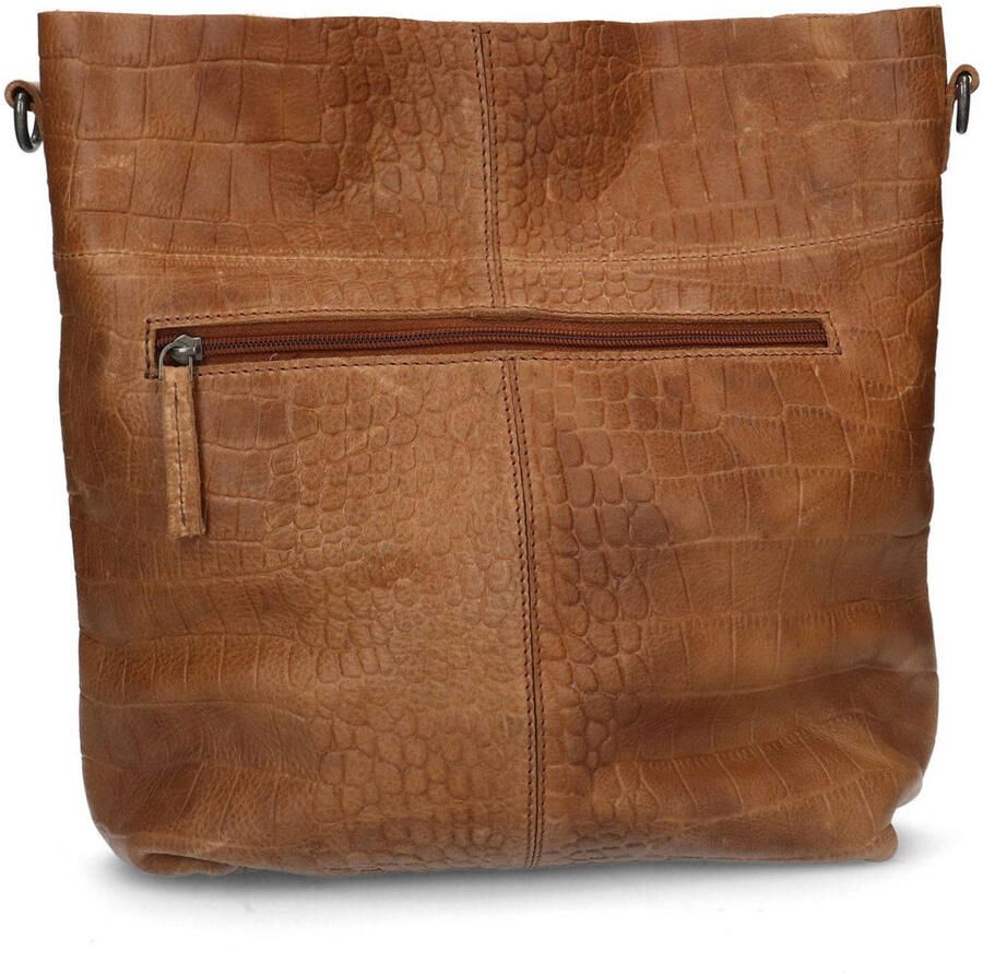 Manfield leren crossbody tas cognac - Foto 2