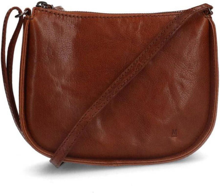 Manfield leren crossbody tas cognac