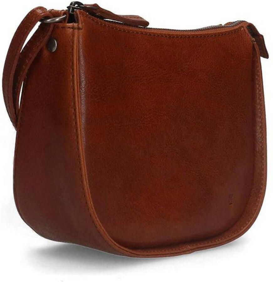 Manfield leren crossbody tas cognac - Foto 2