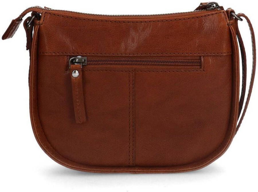 Manfield leren crossbody tas cognac - Foto 3