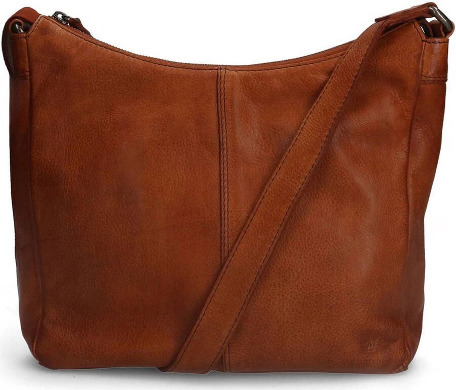 Manfield leren crossbody tas cognac