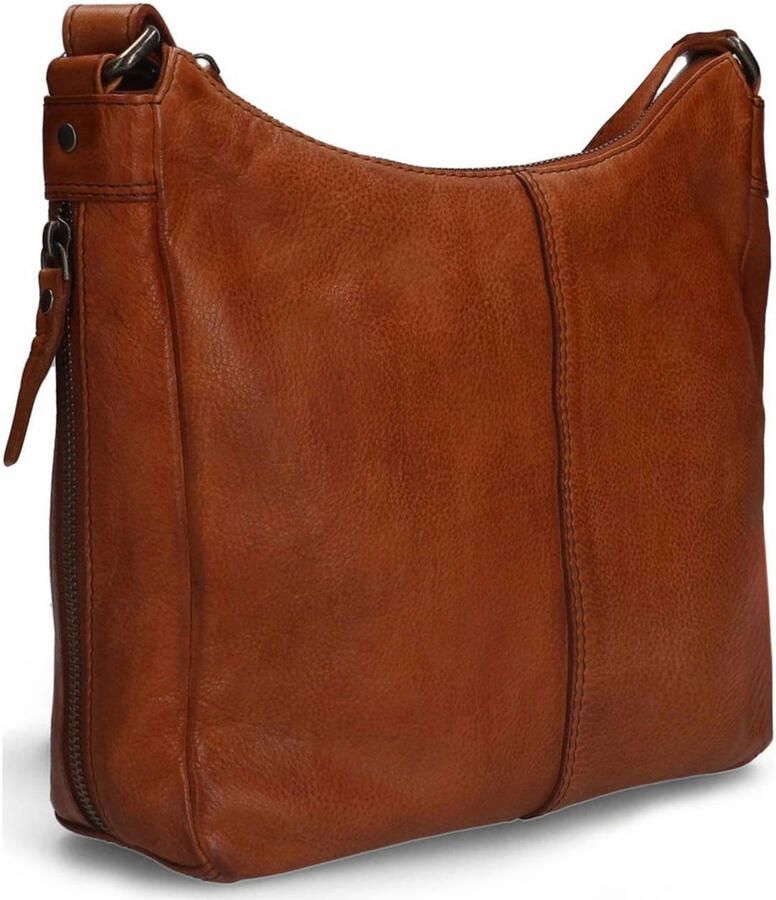 Manfield leren crossbody tas cognac - Foto 2