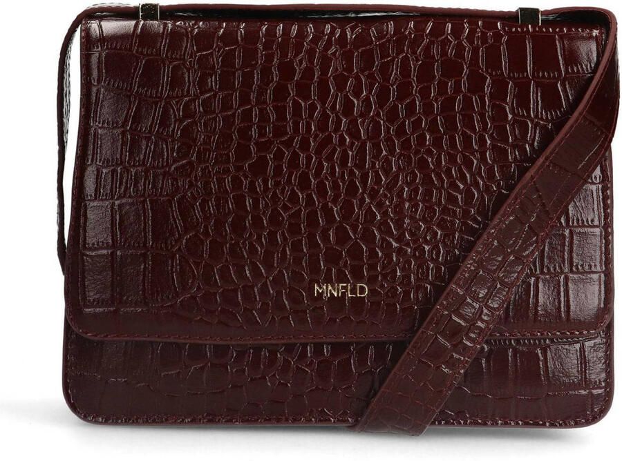 Manfield leren crossbody tas donkerrood