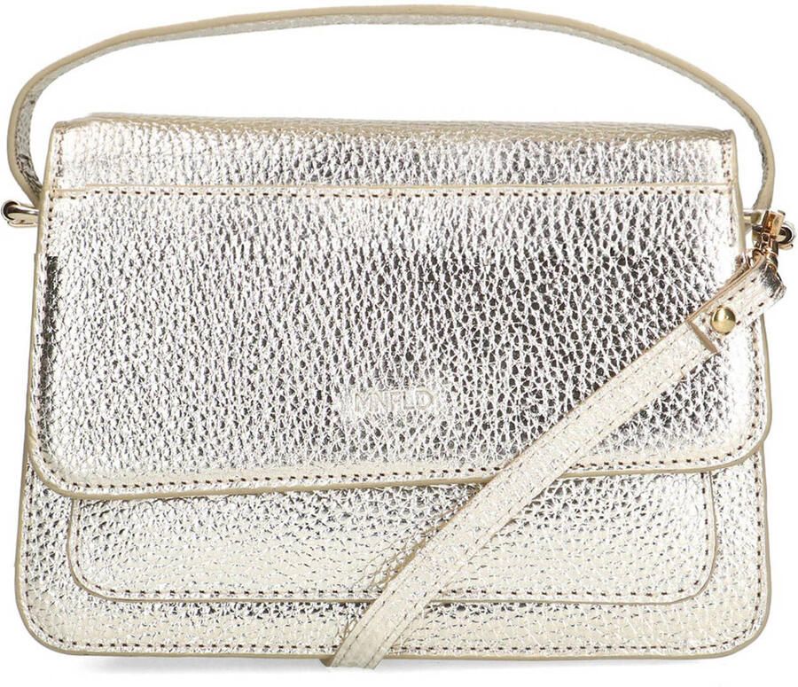 Manfield leren crossbody tas goudkleurig