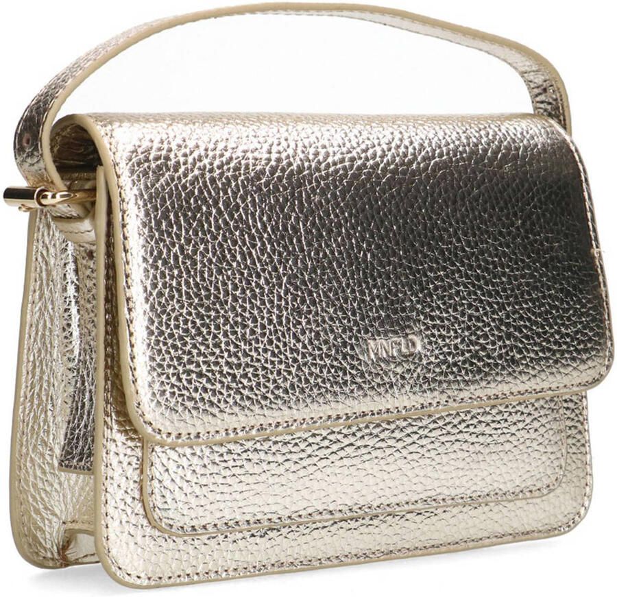Manfield leren crossbody tas goudkleurig - Foto 2
