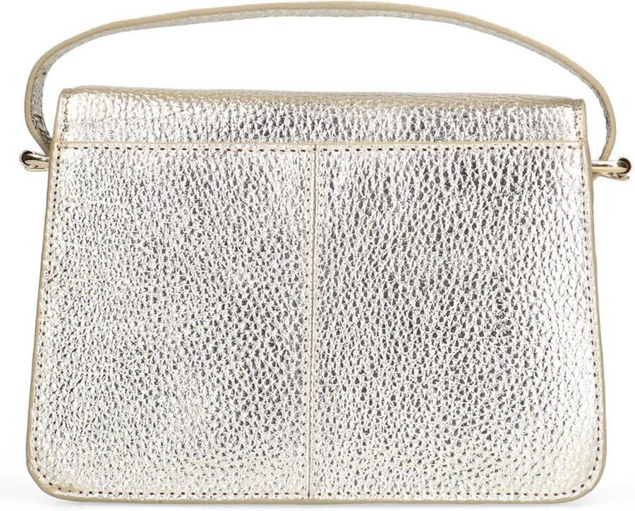 Manfield leren crossbody tas goudkleurig - Foto 3