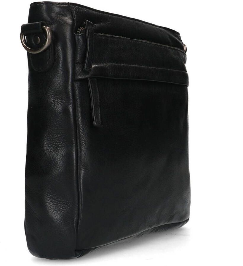 Manfield leren crossbody tas zwart - Foto 3