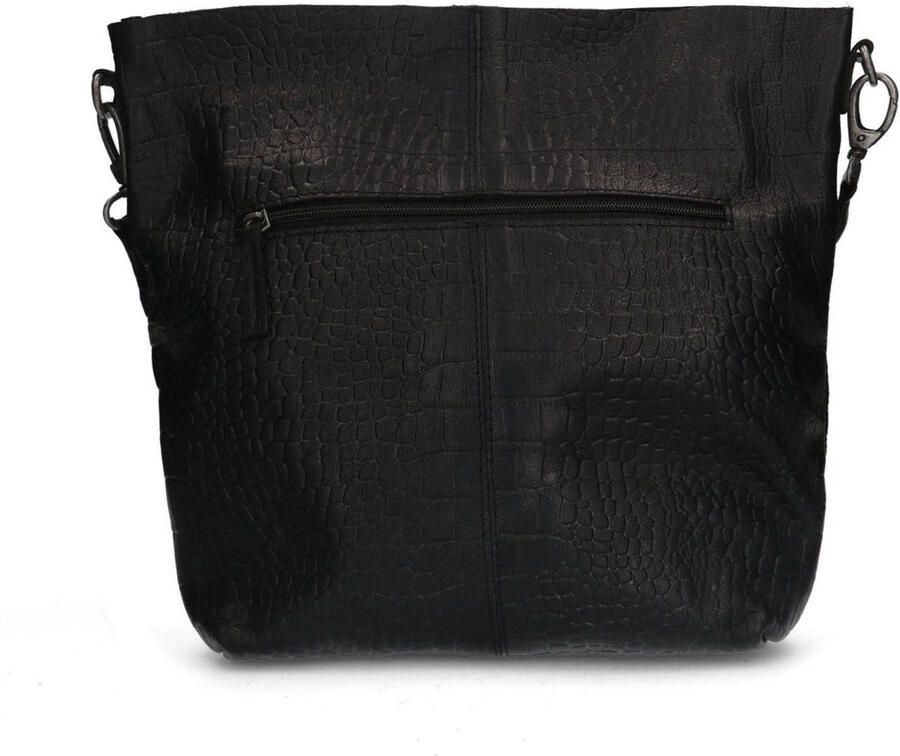 Manfield leren crossbody tas zwart